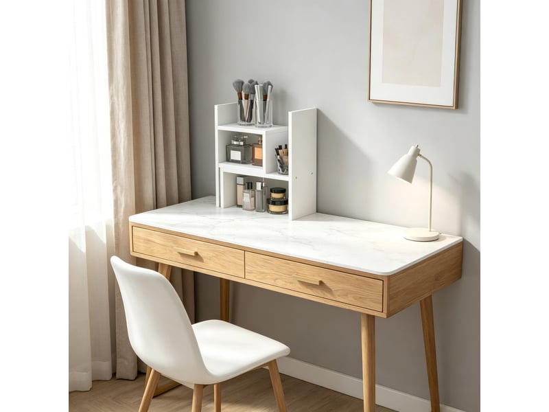  Lot de 2 étagères de bureau modulables,mdf mélaminé,blanc  - Conforama E