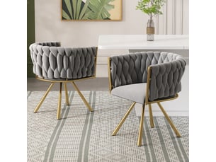 Lot de 4 chaises de salle à manger pivotantes,59x54x72 cm,velours,gris et doré