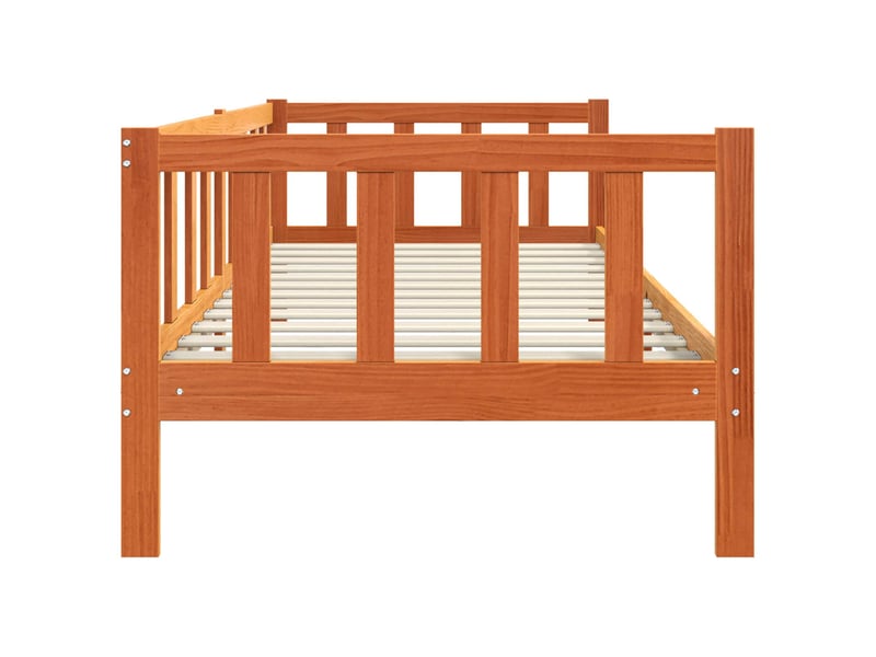  Lit simple- lit adulte -  cadre de lit  marron 90 x 190 cm bois de pin massif  - Conforama D
