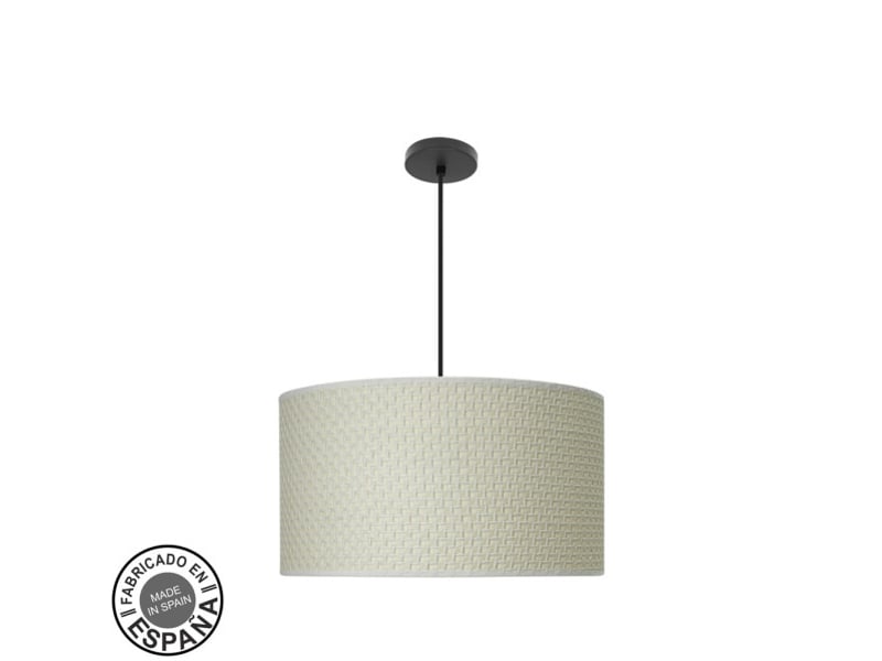  Suspension fabrilamp moda noir canisse blanc 3 x e27 ø 50 cm 212495059 - Conforama A