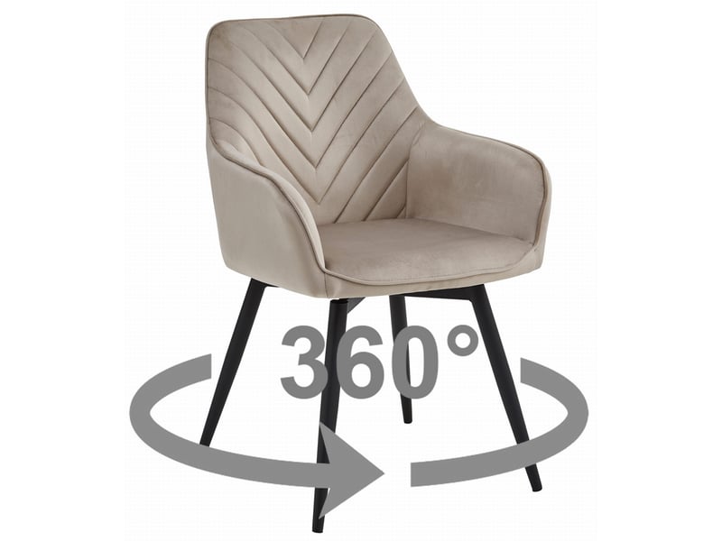 Family chaise - velours beige foncé pieds noirs x 1  - Conforama A
