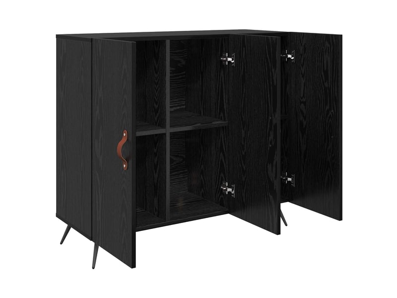  Buffet - bahut - meuble de rangement chêne noir 89,5 x 34 x 80 cm bois d'ingénierie  - Conforama E
