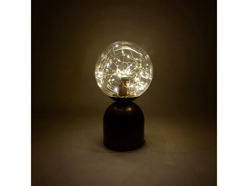  Lampe de table chic d'hôtel bronze foncé avec verre transparent avec cordon d'éclairage e27 - pallon trend  - Conforama B