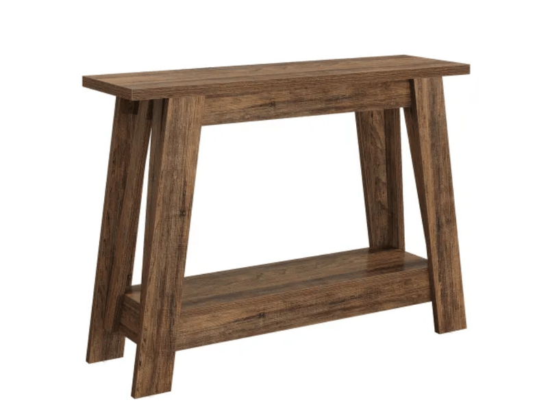  Console rustique 105x30x79,5 cm 2 niveaux mdf marron rustique  - Conforama A