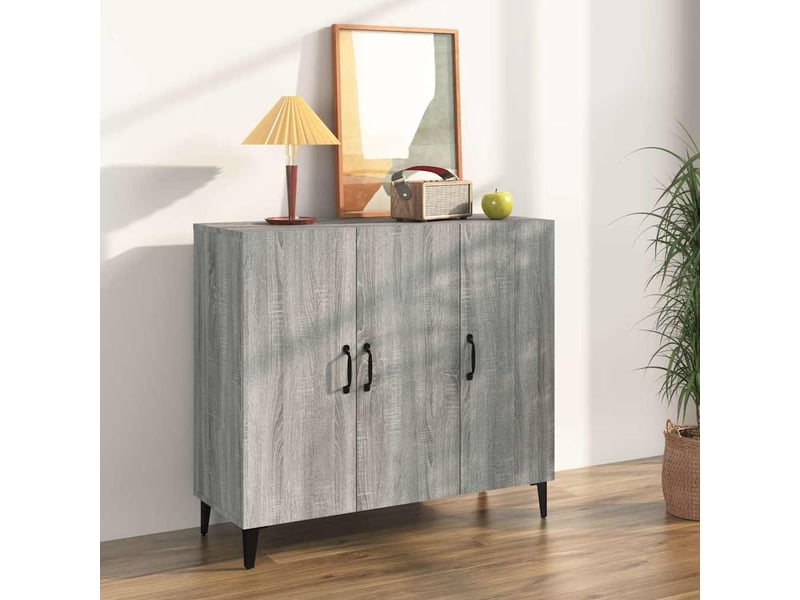  Buffet - bahut - meuble de rangement sonoma gris 90x34x80 cm bois d'ingénierie  - Conforama B