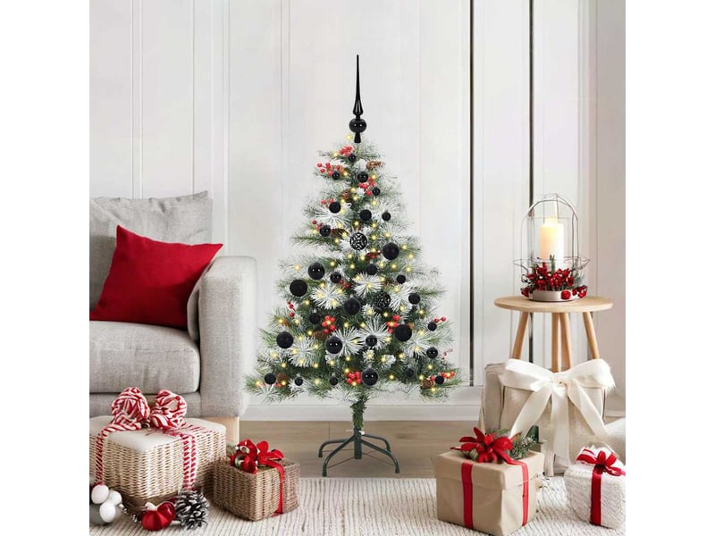  Sapin de noël - arbre de noël artificiel vert et blanc 120 cm  - Conforama B