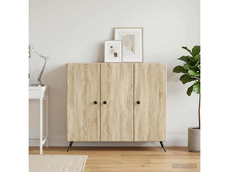  Buffet - bahut - meuble de rangement chêne sonoma 89 x 34,5 x 80 cm bois d'ingénierie  - Conforama B