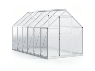 Serre de jardin 375x190x199 cm structure en métal argenté transparent