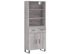 Buffet haut - bahut - meuble de rangement sonoma gris 69,5x34x180 cm bois d'ingénierie