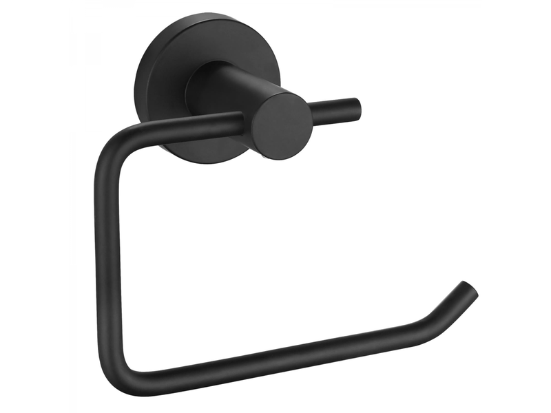  Porte-rouleau de toilette mural en acier inoxydable 304,support pour papier toilette salle de bain cuisine,noir mat  - Conforama A