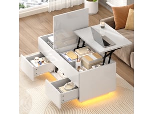 Table basse rectangulaire coloris blanc <strong></strong> <strong></strong> - 45 cmx100 cm