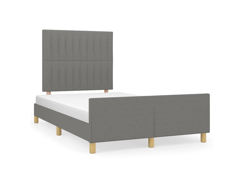  Lit double- lit adulte -  cadre de lit sans matelas gris foncé 120x190 cm tissu  - Conforama A