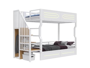 Lit mezzanine 90x200 cm <strong></strong>  <strong></strong> coloris blanc