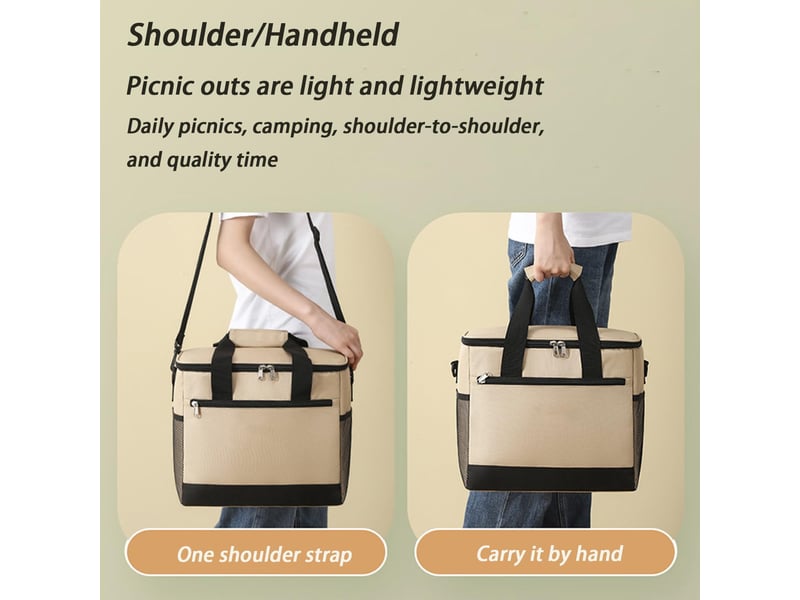  Sac glacière, sac de repas, sac isotherme, 17l grande capacité, avec bandoulière réglable, pliable, portable, étanche, pour pique nique, barbecue  - Conforama D