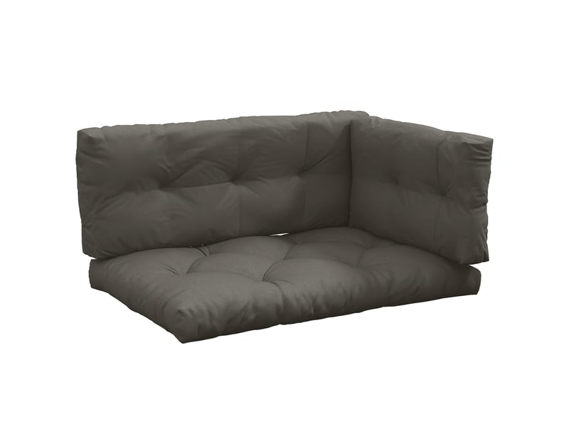  Coussin d'assise pour mobilier de jardin, résistant aux intempéries, capitonné, 120 cm x 80 cm x 12 cm, gris  - Conforama A