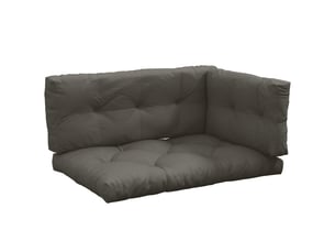 Coussin d'assise pour mobilier de jardin, résistant aux intempéries, capitonné, 120 cm x 80 cm x 12 cm, gris
