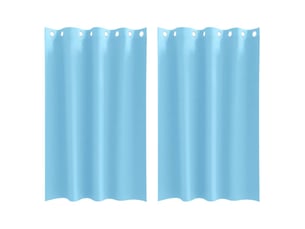 Lot de 2 rideaux occultants, rideaux black-out avec anneaux bleu clair 175 x 140 cm cf44587