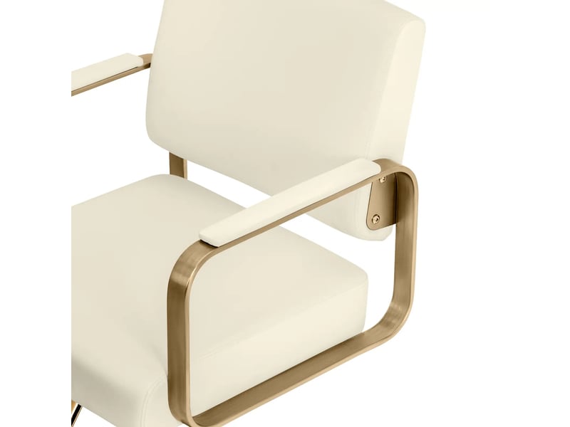 Fauteuil de coiffure avec repose-pieds 94 x 59 x 88 cm 200 kg crème doré 14_0008969  - Conforama C