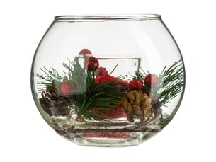 Bougie boule verre décorative