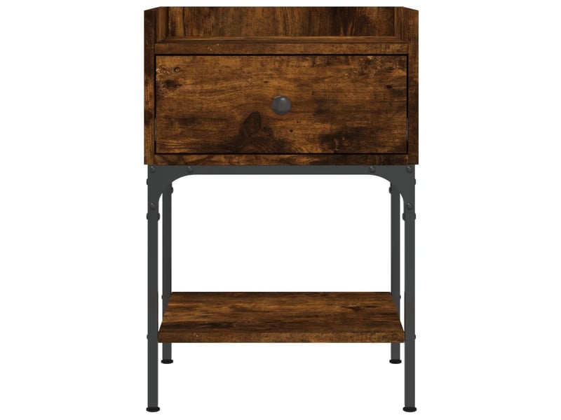  Table de chevet - cabinet de chevet - table de nuit chêne fumé 40,5x31x60 cm bois d'ingénierie  - Conforama D