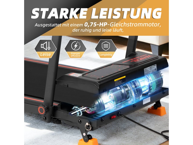  Tapis de course pliable 12 kmh, inclinaison réglable, app, led, 120 kg  - Conforama E