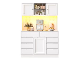 Buffet 2 porte(s) 8 tiroir(s) - 120 cm coloris blanc