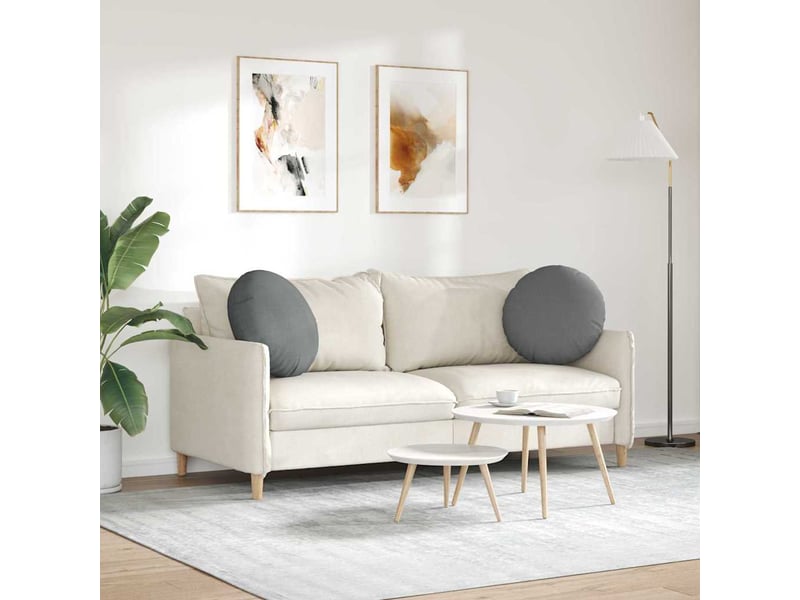 Lot de 2 coussins de siège, coussins décoratifs tissu gris foncé ø50 x 19 cm cf59830  - Conforama D