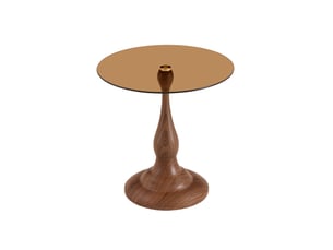 Table basse rond(e) coloris marron STILVORA - 50 cmx50 cm