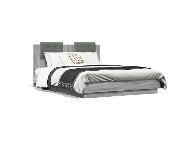  Lit double- lit adulte -  cadre de lit sans matelas sonoma gris 120x190 cm  - Conforama A