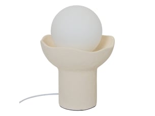 Lampe obine boule h.29,5cm beige