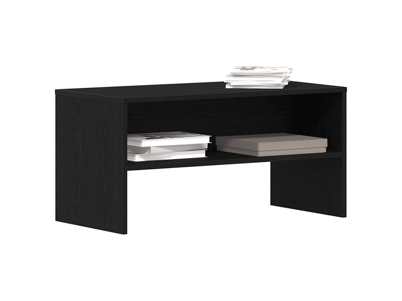  Meuble tv - banc tv - meuble de rangement chêne noir 80x40x40 cm bois d'ingénierie  - Conforama D