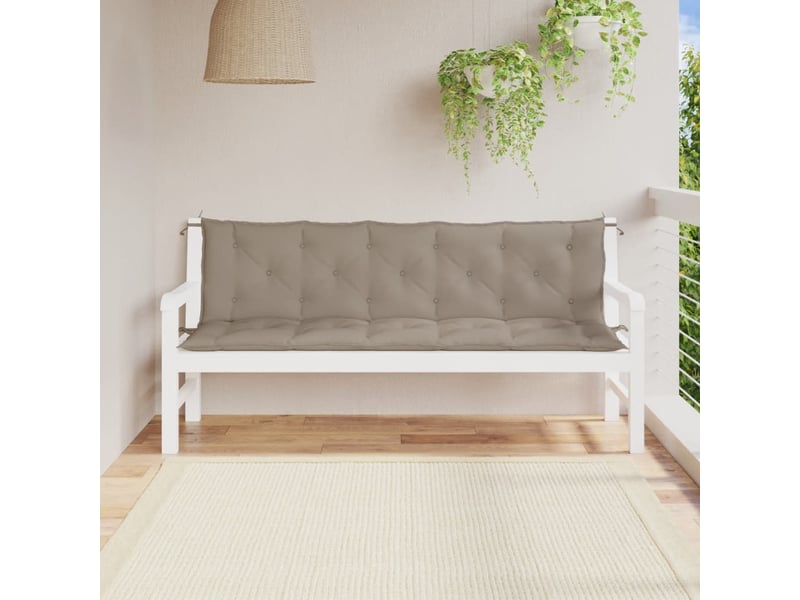  Lot de 2 coussins de banc jardin, coussins d'assise taupe 180x50x7 cm tissu oxford cf58743  - Conforama B