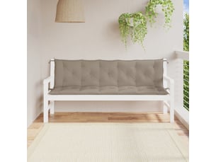 Lot de 2 coussins de banc jardin, coussins d'assise taupe 180x50x7 cm tissu oxford cf58743