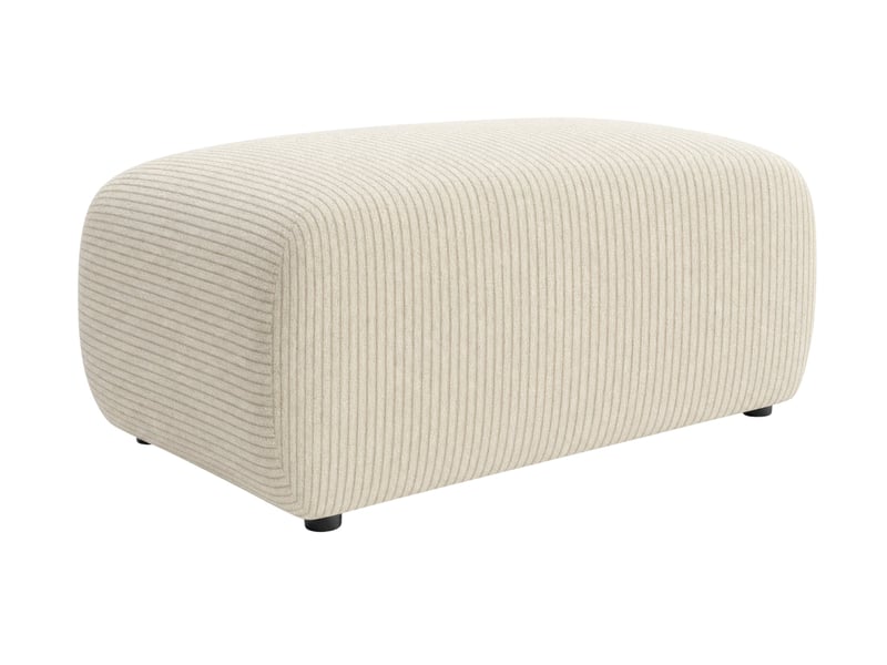  Portofino - pouf en petit velours côtelé beige 105x57x40  - Conforama E