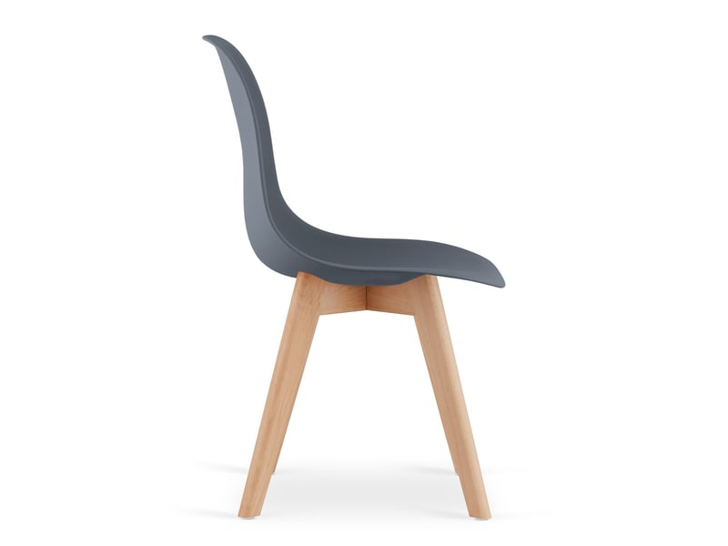  Chaise kito en polypropylène anthracite et bois de hêtre  - Conforama E
