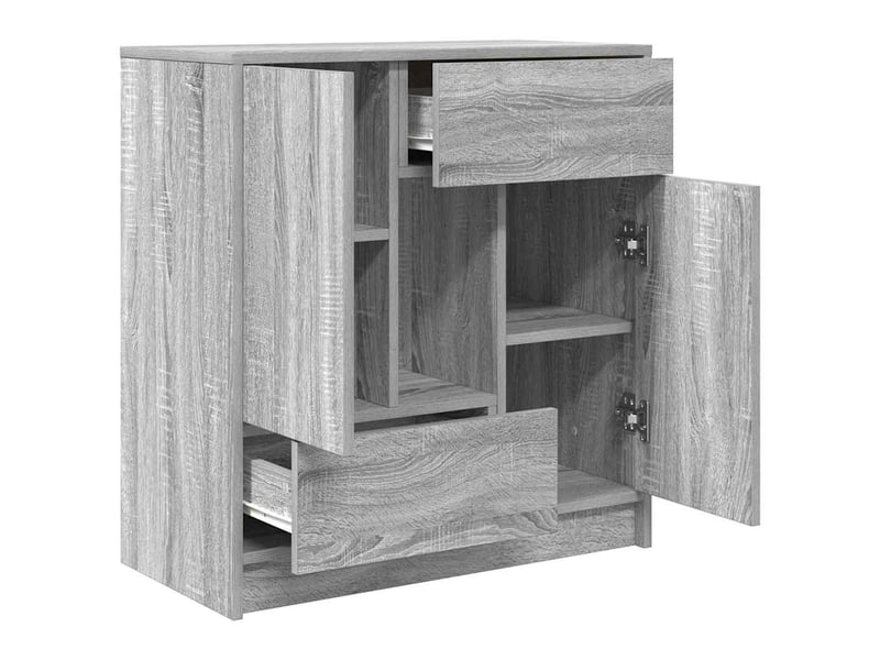 Buffet - bahut - meuble de rangement avec tiroirs et portes sonoma gris 70,5x34x74,5 cm - Conforama E