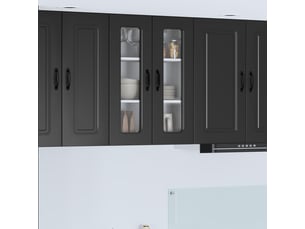Meuble mural de cuisine | armoire de cuisine noir 60x31x80cm shl9178