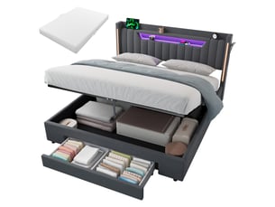 Lit coffre 160x200 cm HAUSS SPOLE coloris gris