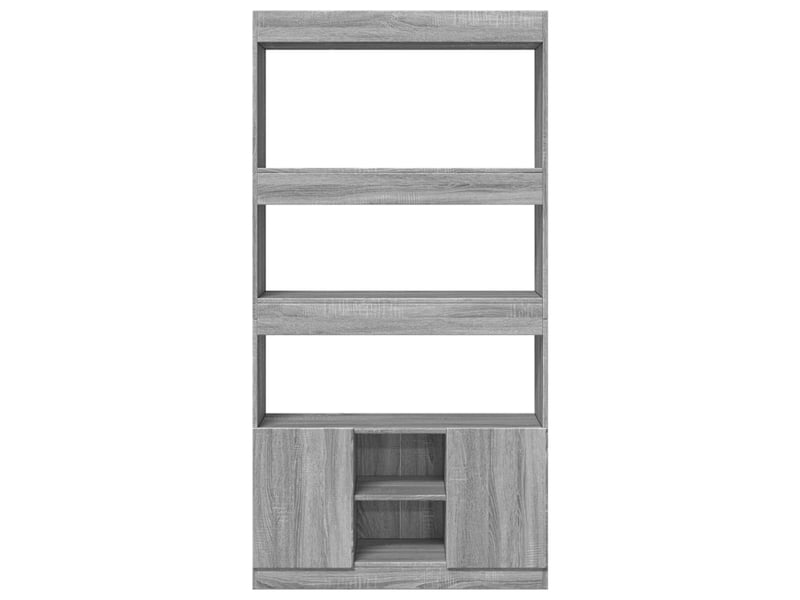Buffet haut, meuble de rangement sonoma gris 92x33x180 cm bois d'ingénierie - Conforama E