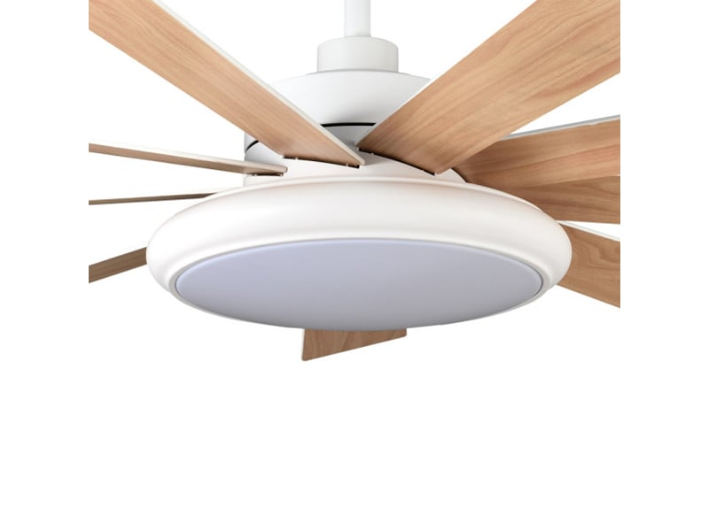  Ventilateur de plafond fabrilamp pireo dc blancblancblanchêtre 9 pales 132 cm 6 vitesses led 36 w télécommande 185391968 - Conforama E