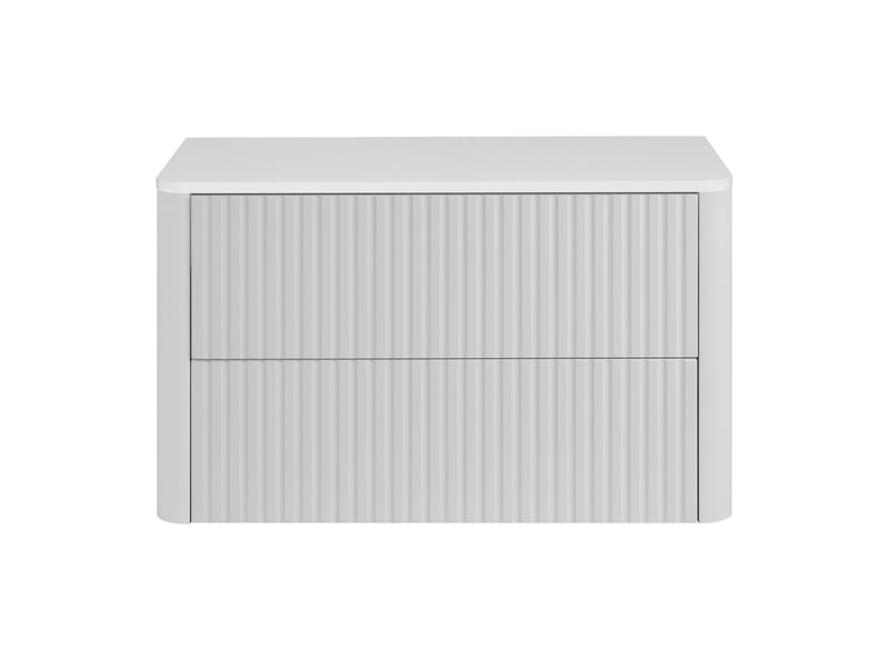 Meuble sous vasque suspendu linea 80 cm blanc avec plan de travail - Conforama D