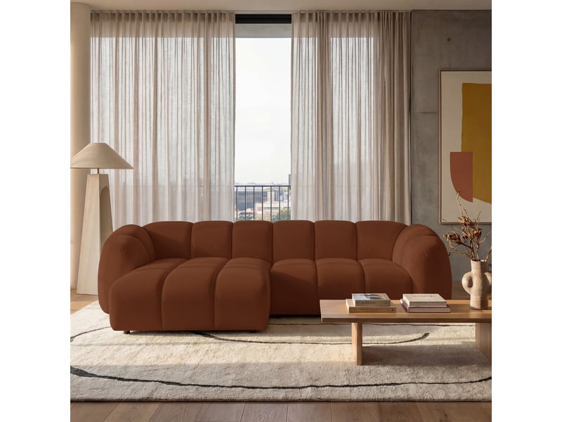 Selsey millma - canapé d'angle - 300 cm - velours cuivre Millma - Conforama B