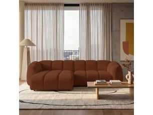 Selsey millma - canapé d'angle - 300 cm - velours cuivre
