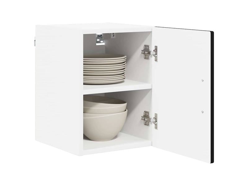 Meuble mural de cuisine | armoire de cuisine 2 pcs noir bois d'ingénierie shl6950 - Conforama C