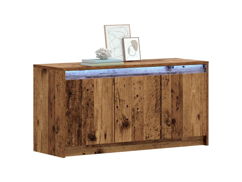  Meuble tv - banc tv - meuble de rangement 100 x 34 x 50 cm bois ancien bois d'ingénierie  - Conforama C
