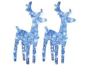 Rennes de noël 2 pcs 80 led bleu acrylique
