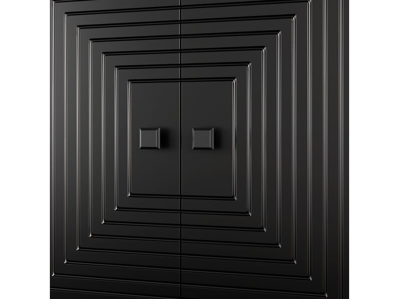  Buffet noir mat 160x38x75.5 cm meuble de rangement salon avec 3 portes et structure stable  - Conforama D