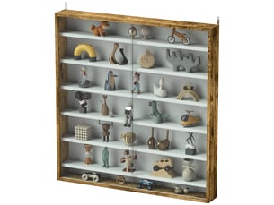 Vitrine coloris marron 6 étagère(s) <strong></strong> <strong></strong> - 80 cmx83 cm