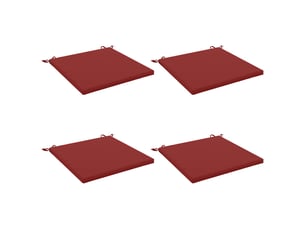 Lot de 4 coussins de siège, coussins d'assise soest 100 % polyester bordeaux cf60356
