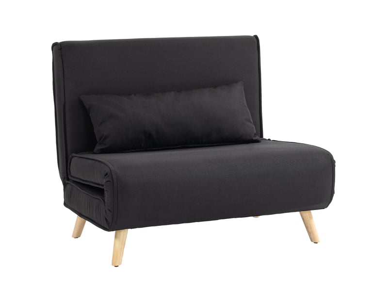  Fauteuil relax convertible 94x78x80 cm 2-en-1 bois noir  - Conforama A